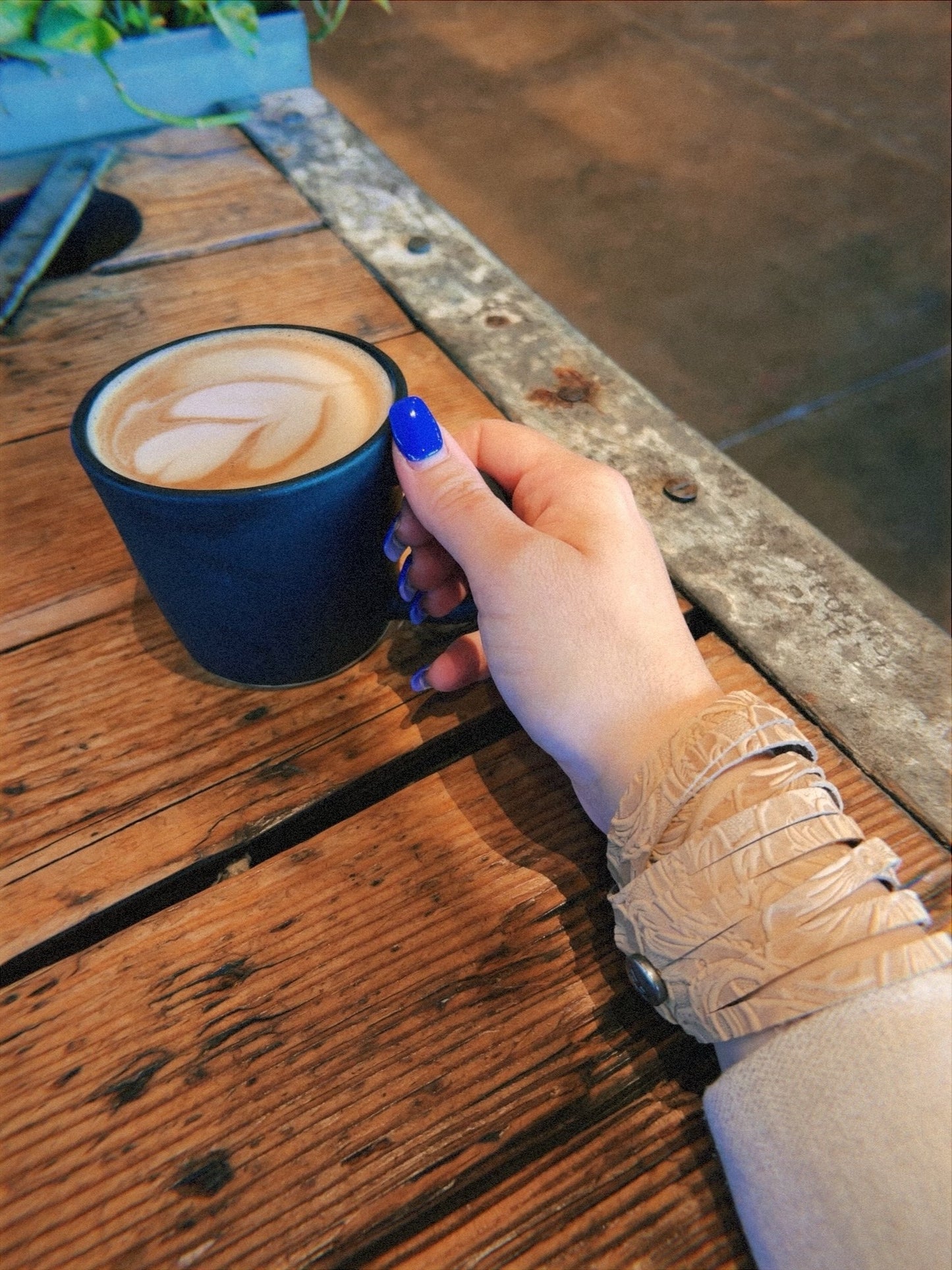 Leather Bracelet / Original Sliced Wrap Cuff / Western Floral