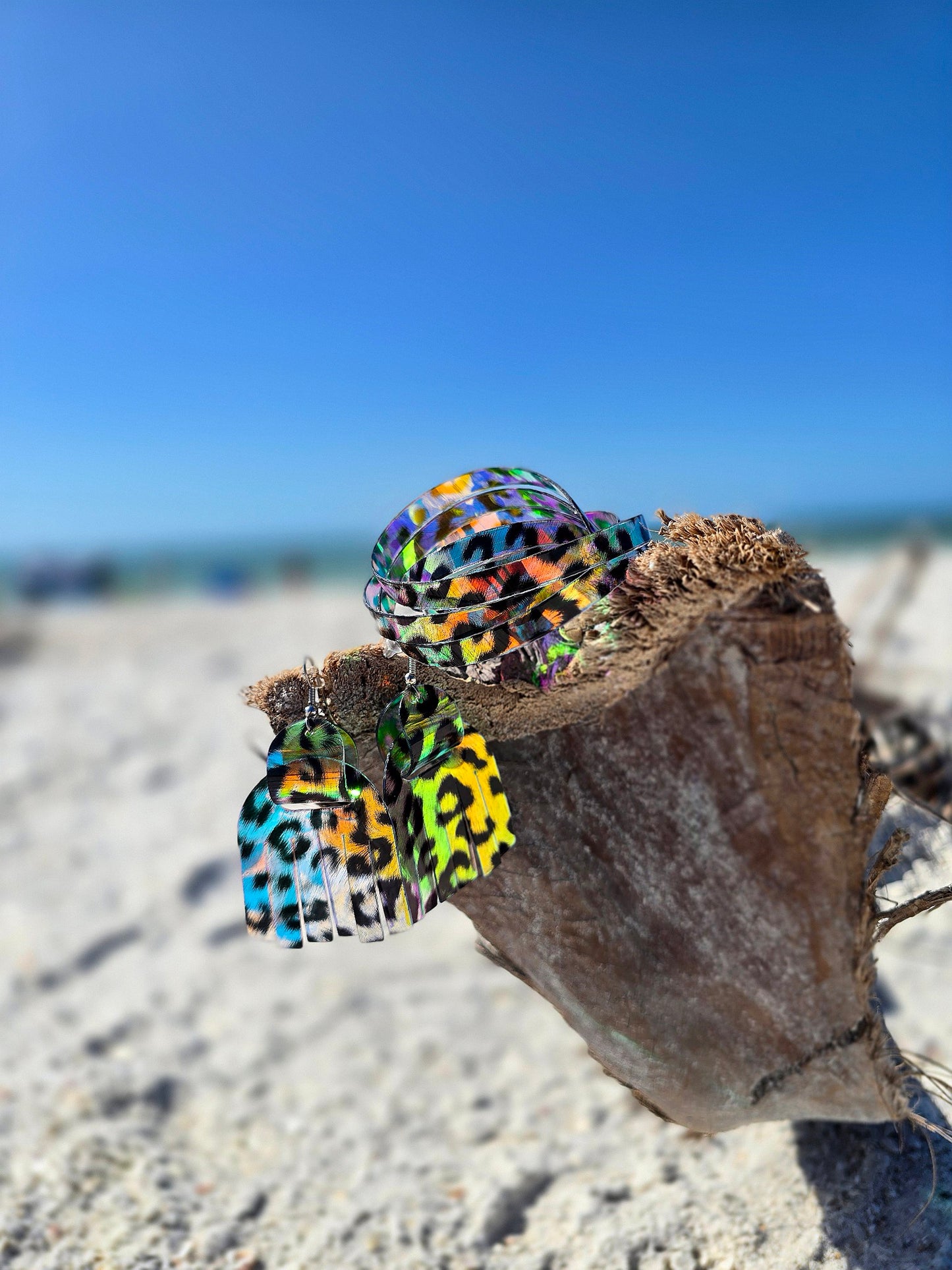 Leather Earrings / Fringies / Party Animal Jelly