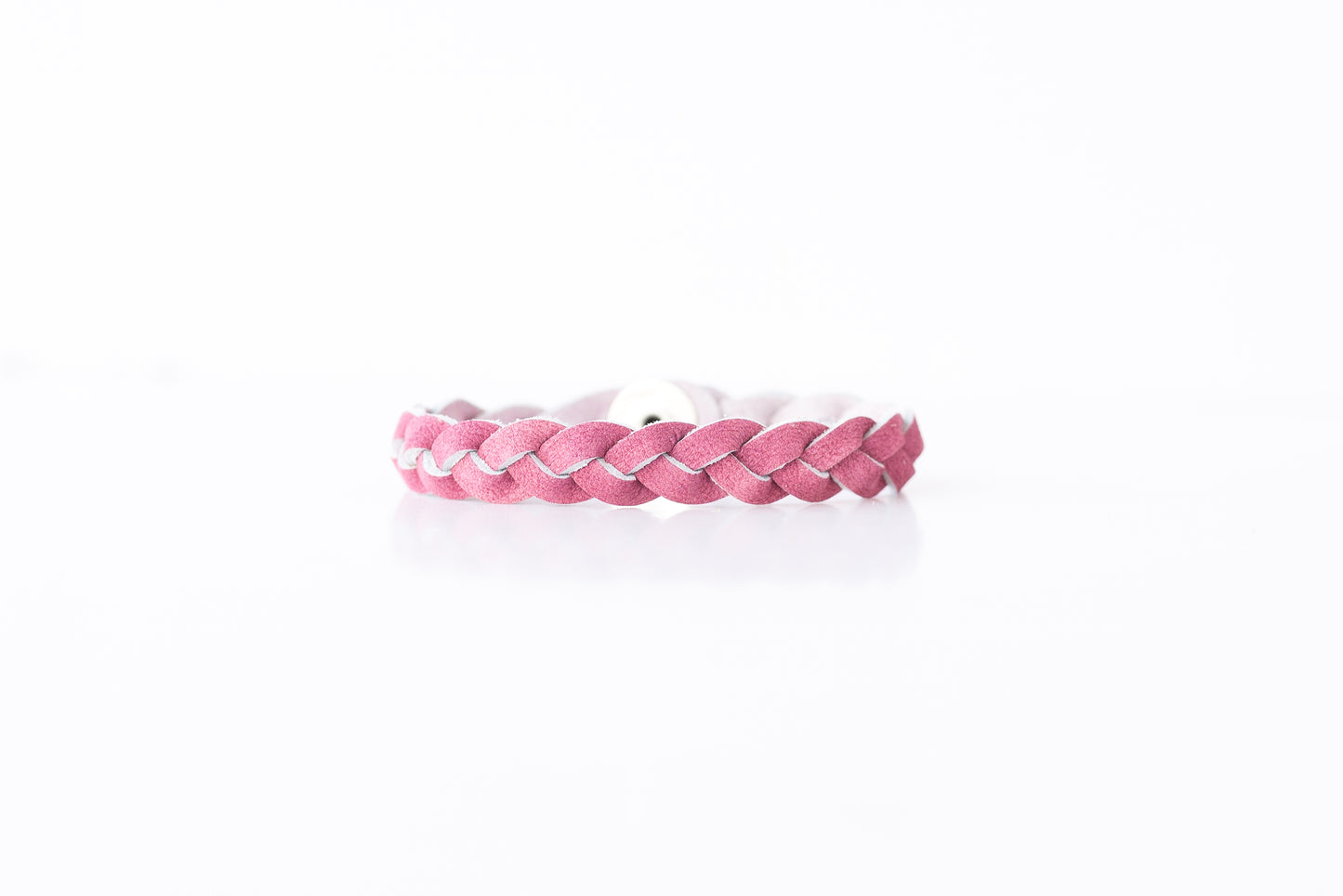 Braided Leather Bracelet / Berry Tie Dye