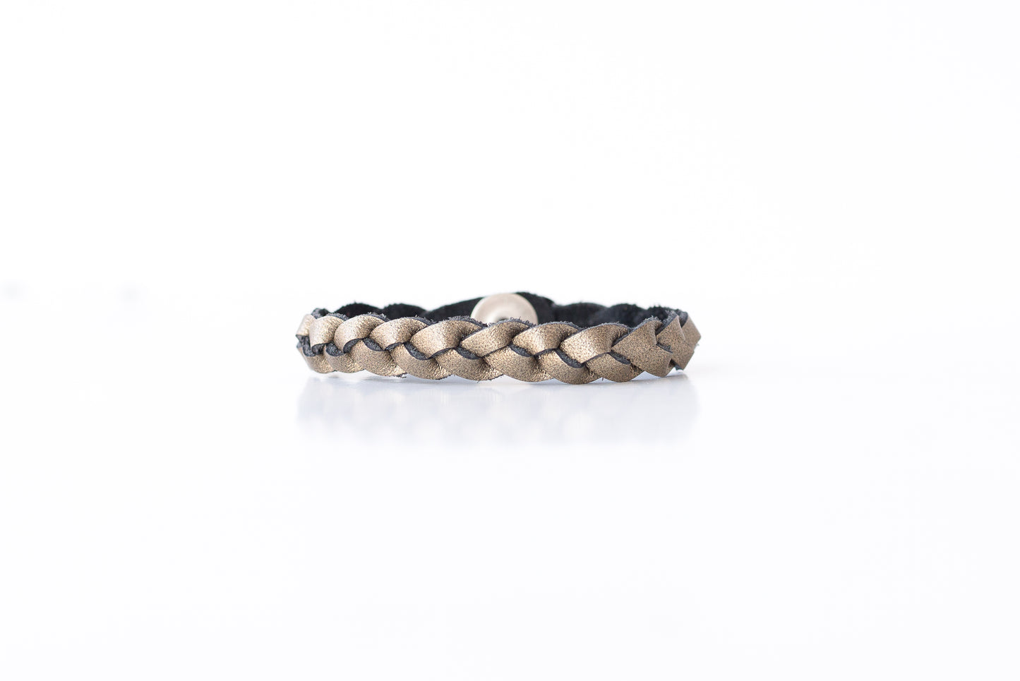 Braided Leather Bracelet / Aged Bronze