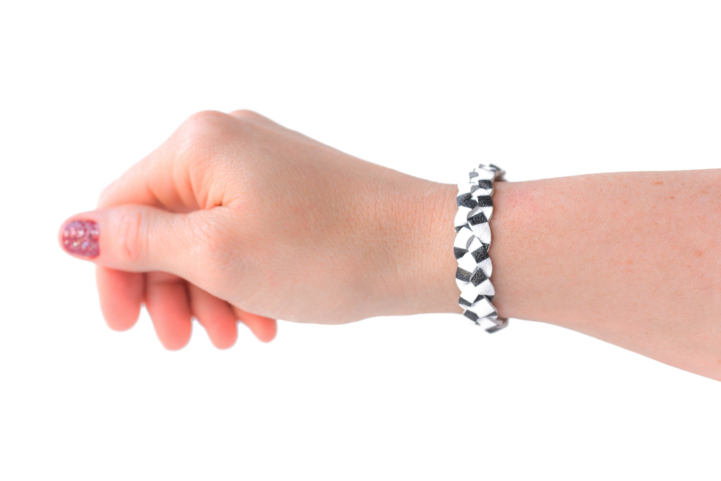 Braided Leather Bracelet / Striped