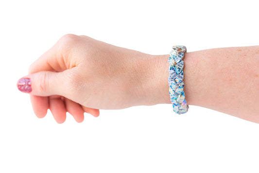 Braided Leather Bracelet / Woven Oil Spill