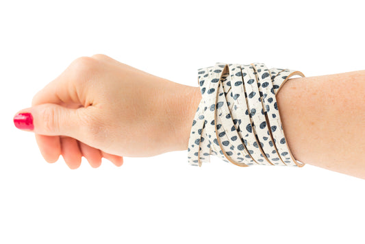 Leather Bracelet / Original Sliced Wrap Cuff / Dottie Cork