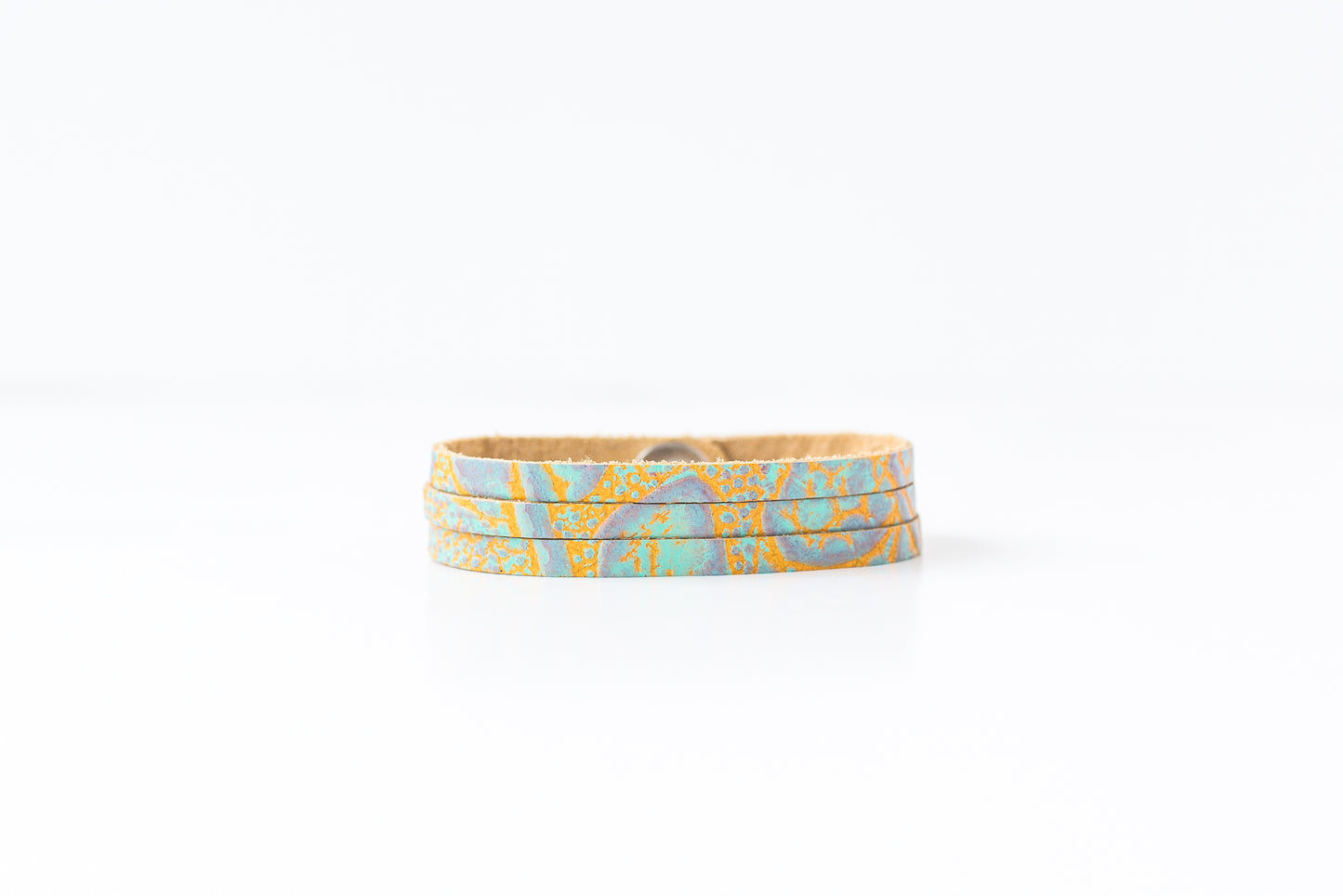 Leather Bracelet / Ultra Skinny Sliced Cuff / Summer Dreams