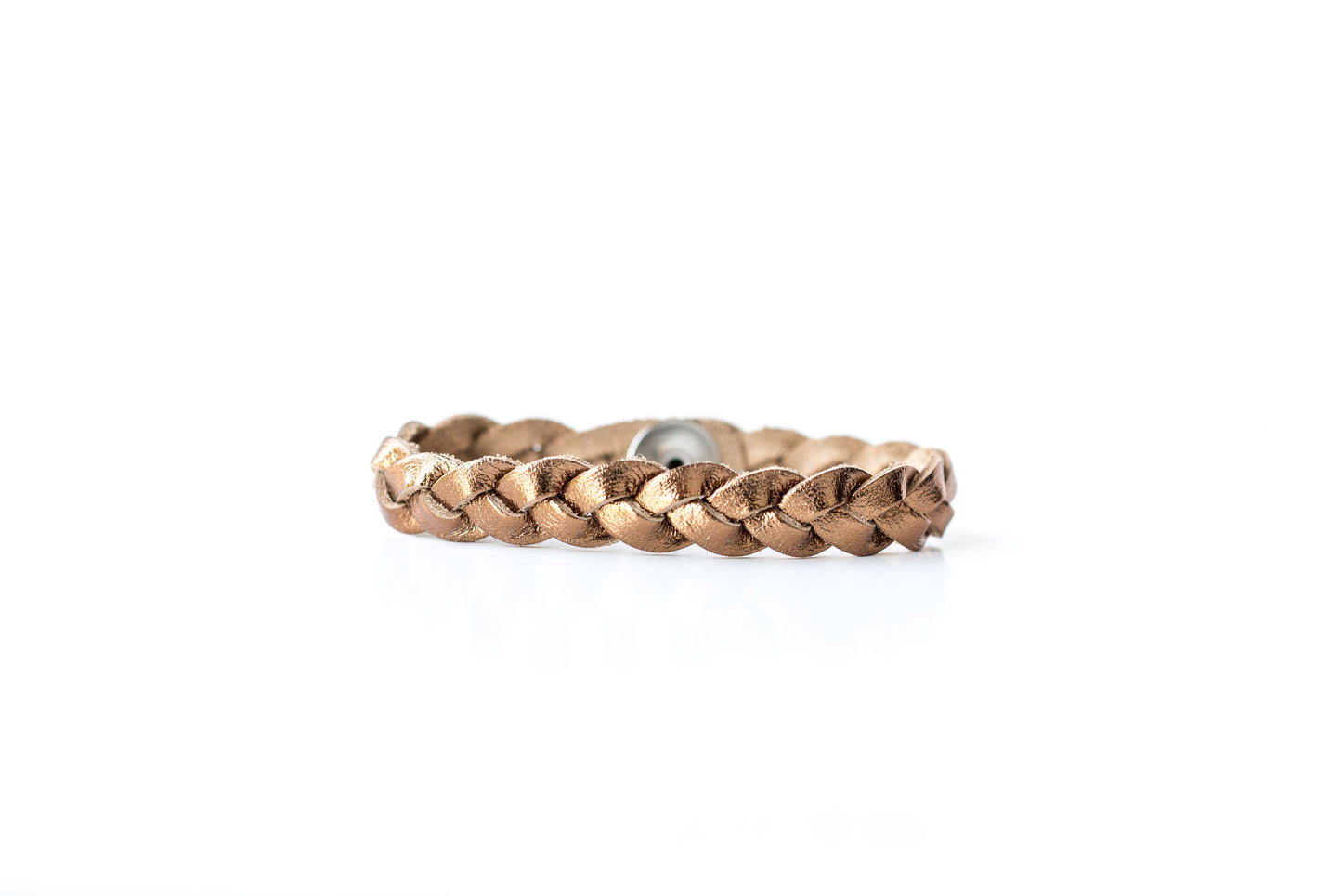 Braided Leather Bracelet / Metallic Bronze