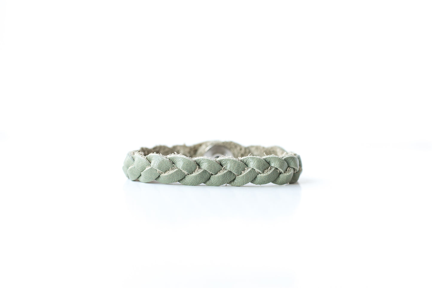 Braided Leather Bracelet / Blossom Gray