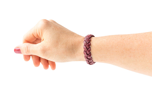Braided Leather Bracelet / Cabernet