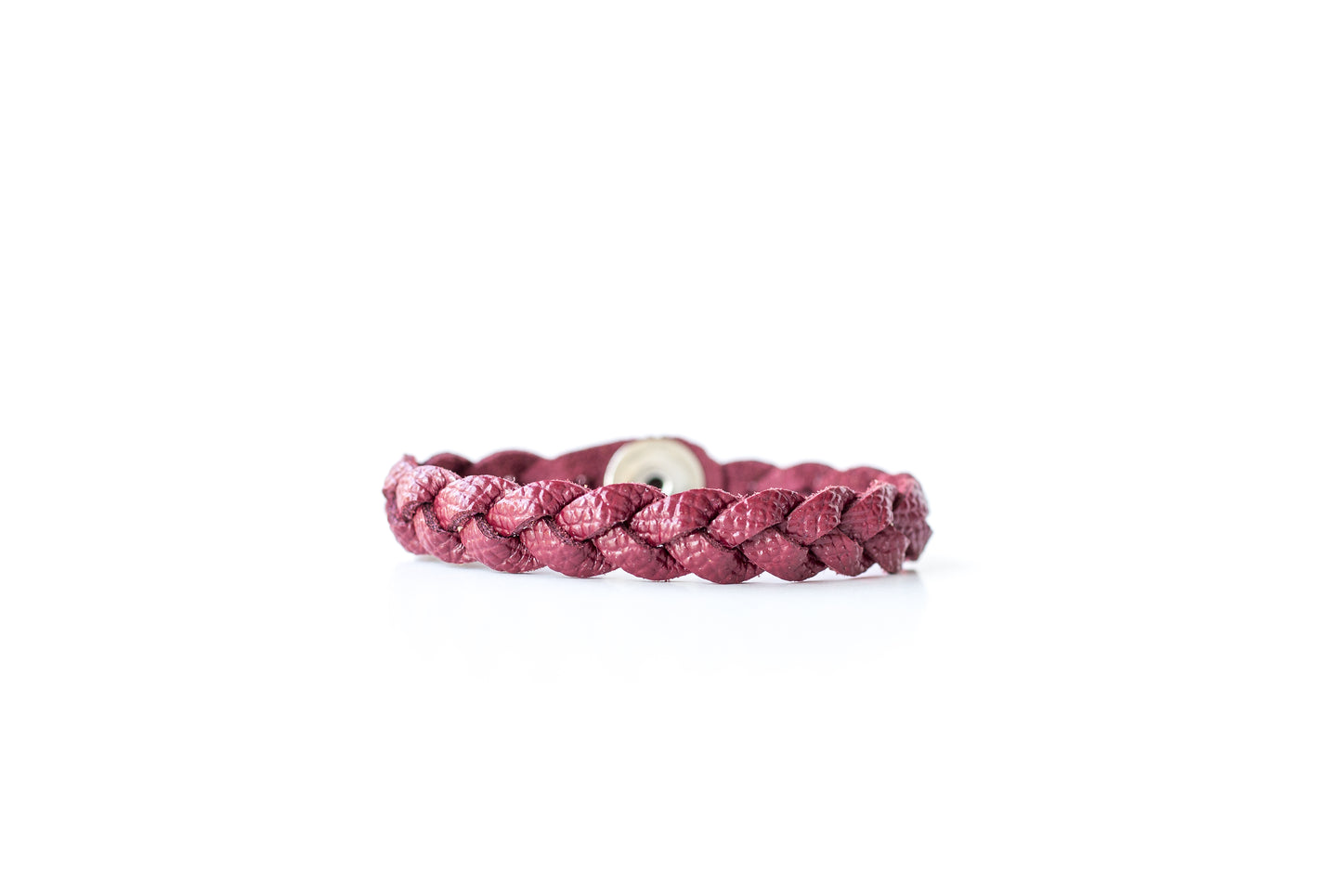 Braided Leather Bracelet / Cabernet