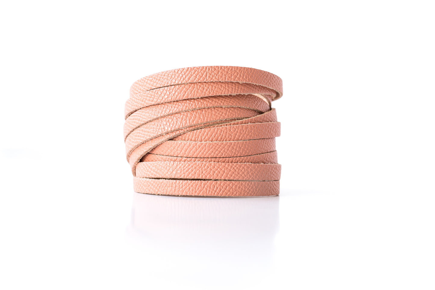 Leather Bracelet / Original Sliced Wrap Cuff / Coral Sands