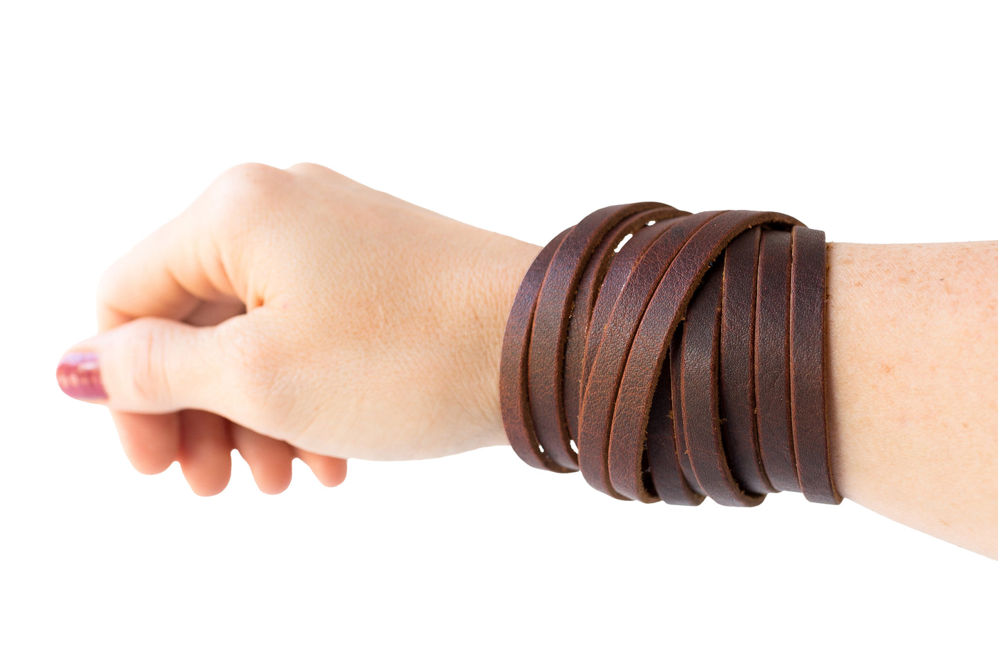 Leather Bracelet / Original Sliced Wrap Cuff / Copper Cowboy