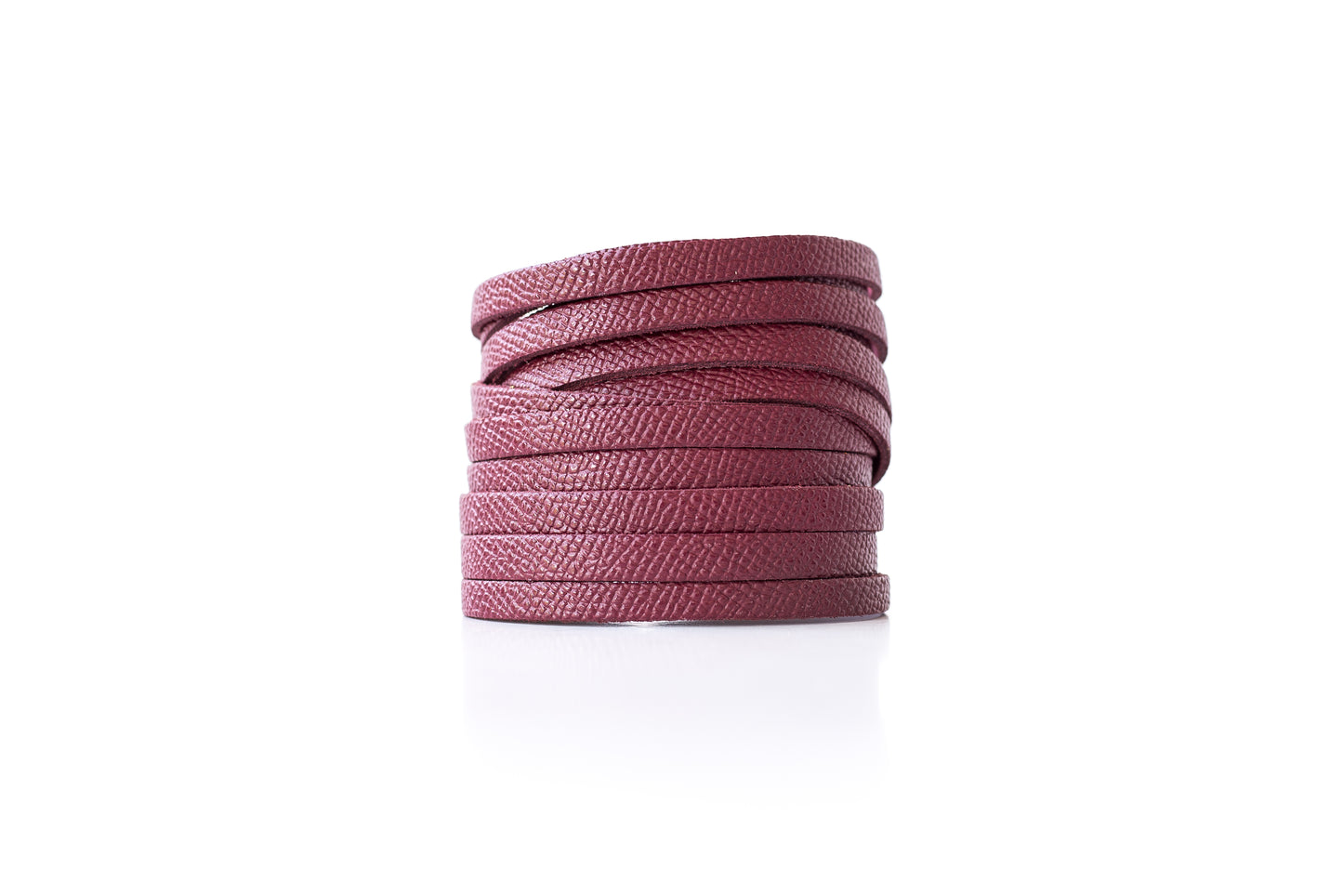 Leather Bracelet / Original Sliced Wrap Cuff / Cabernet