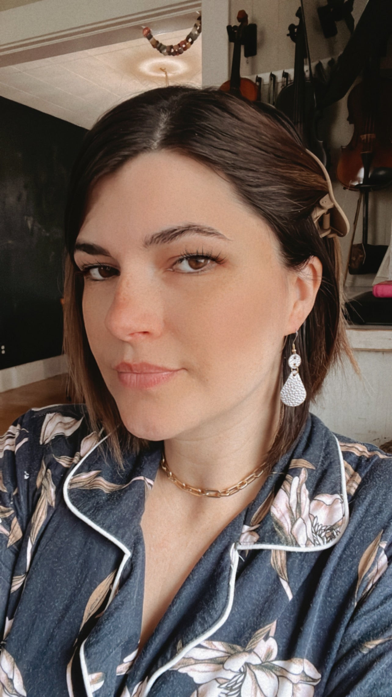 Leather Earrings / Droplets / Chrome Spurs