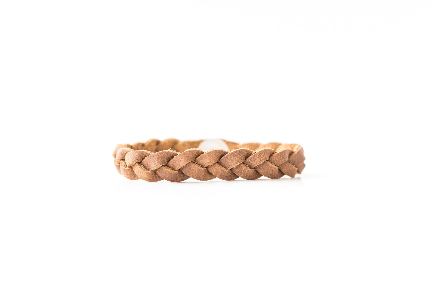 Braided Leather Bracelet / Washed Tan