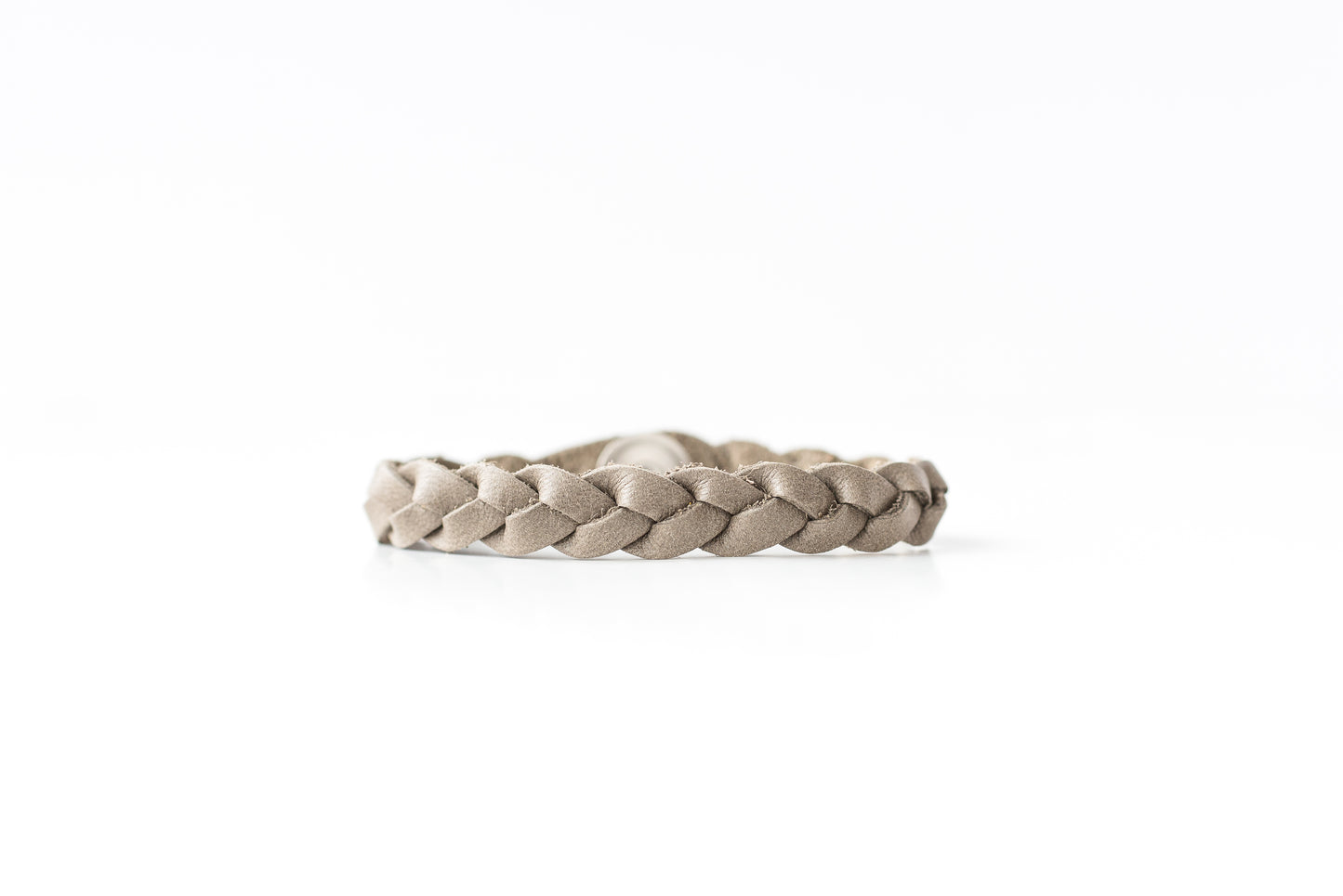 Braided Leather Bracelet / New England Gray
