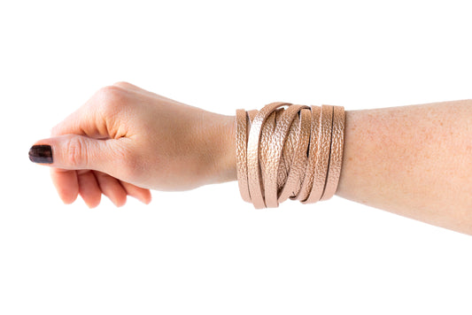 Leather Bracelet / Original Sliced Wrap Cuff / Soft Copper