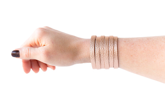 Leather Bracelet / Original Sliced Cuff / Soft Copper