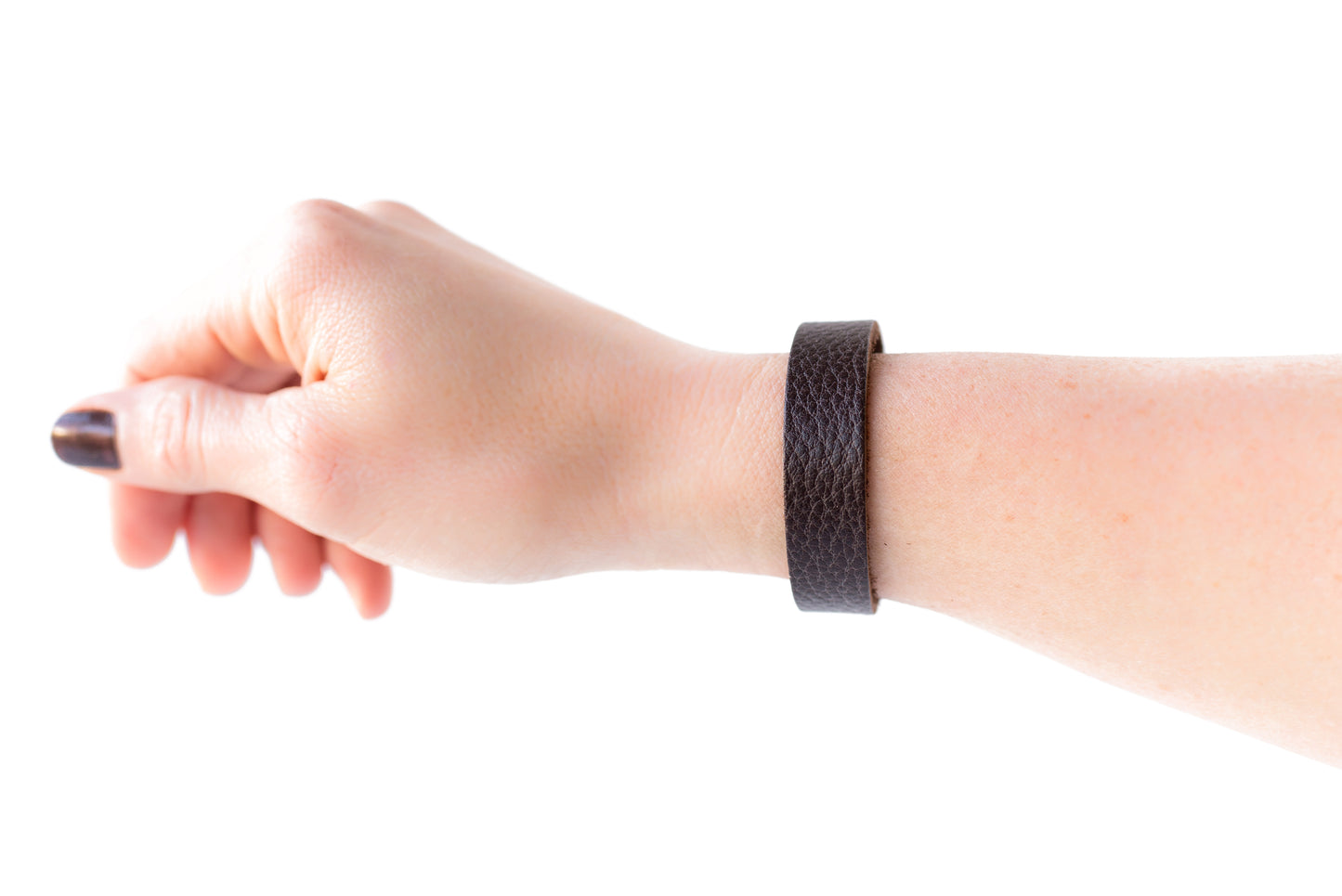 Leather Bracelet / Skinny Slim Cuff / Chocolate Brown