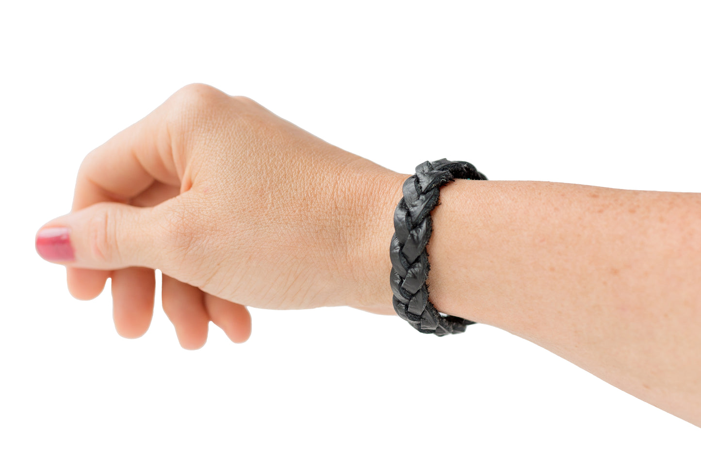 Braided Leather Bracelet / Deep Black