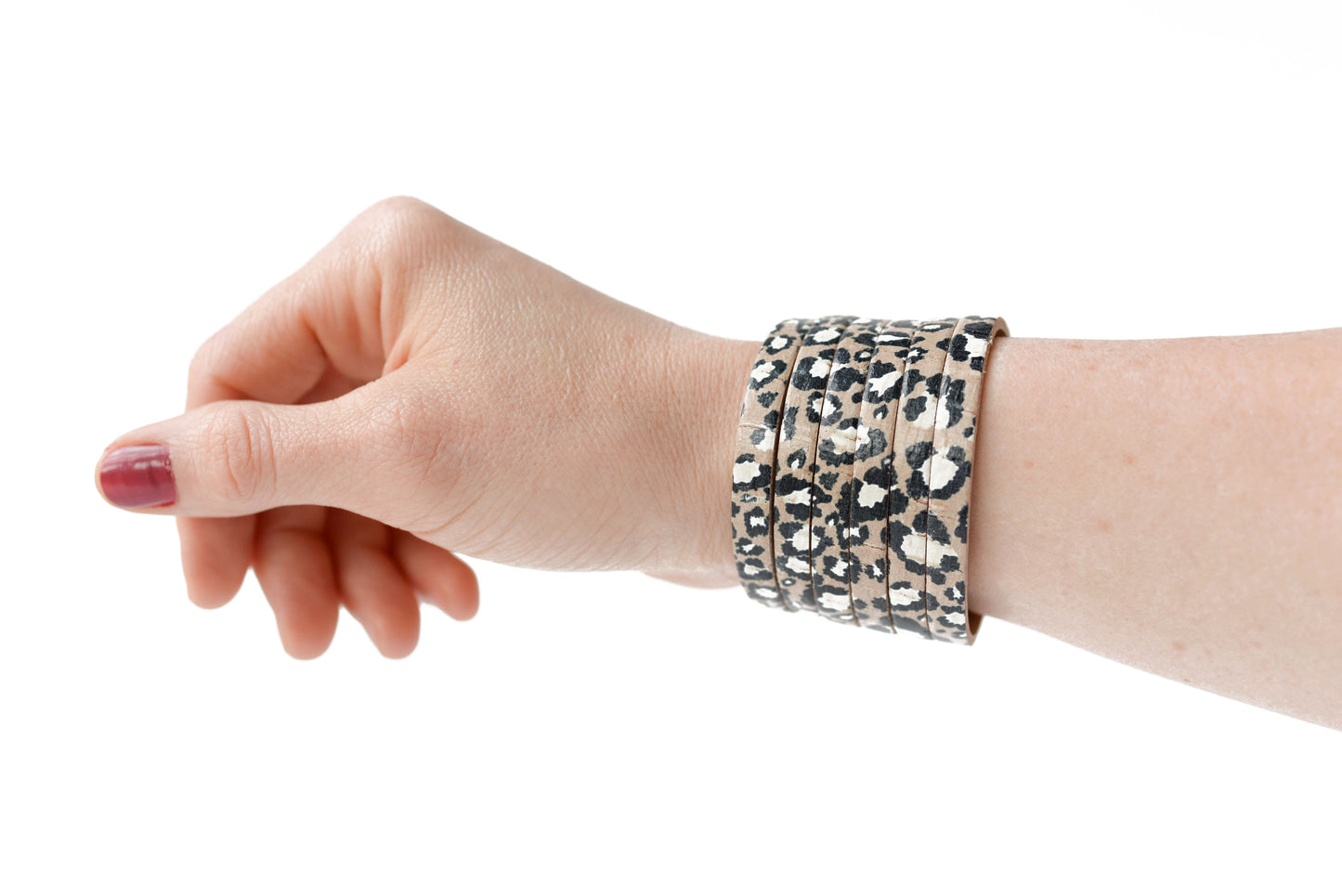 Leather Bracelet / Original Sliced Cuff / Wildcat Cork