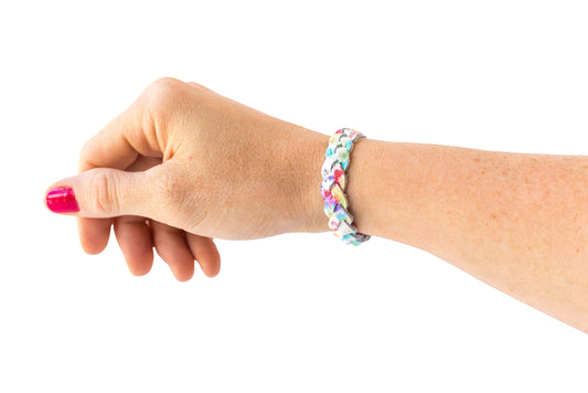Braided Leather Bracelet / Kaleidoscope