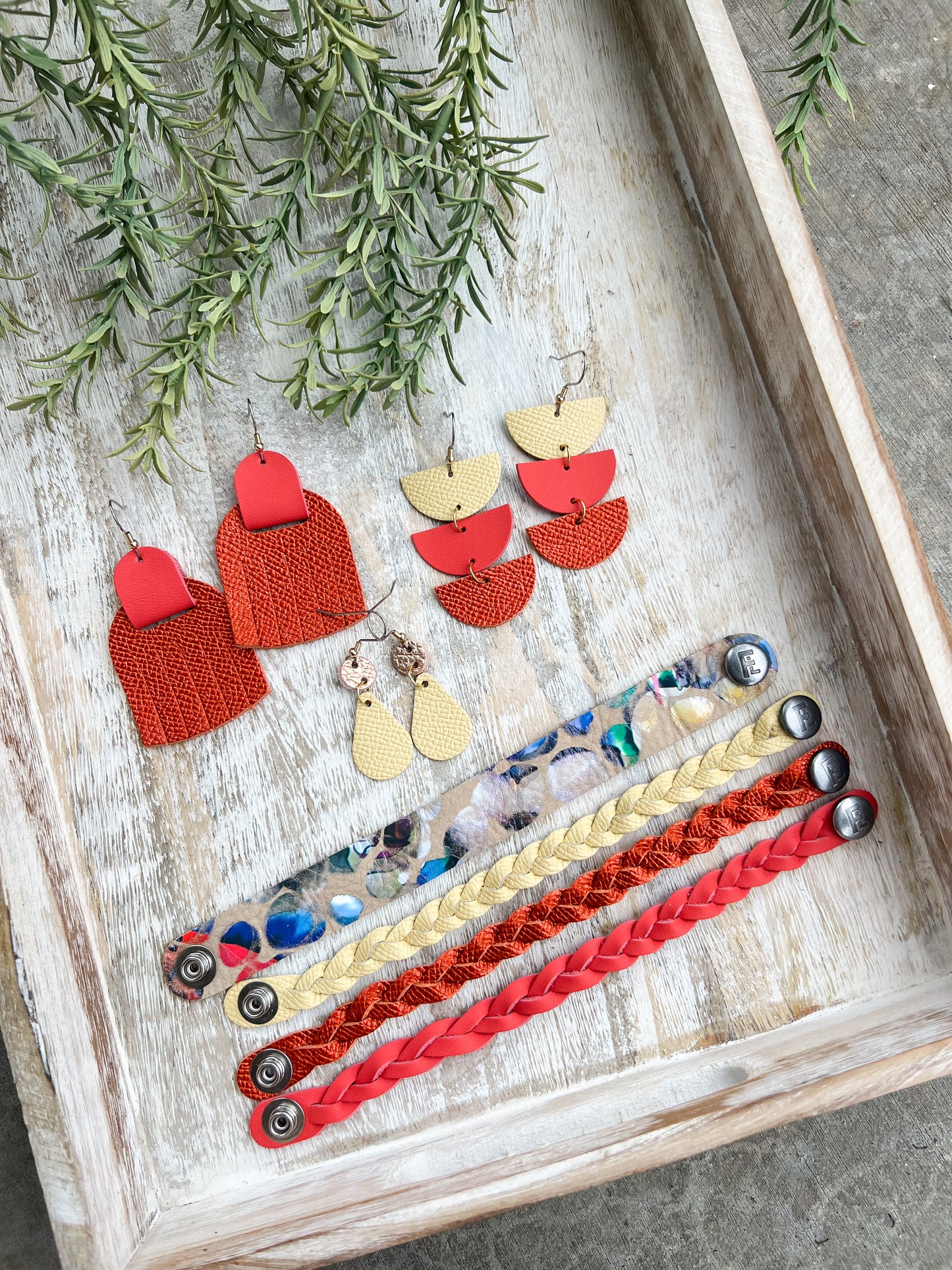 Braided Leather Bracelet / Daffodil