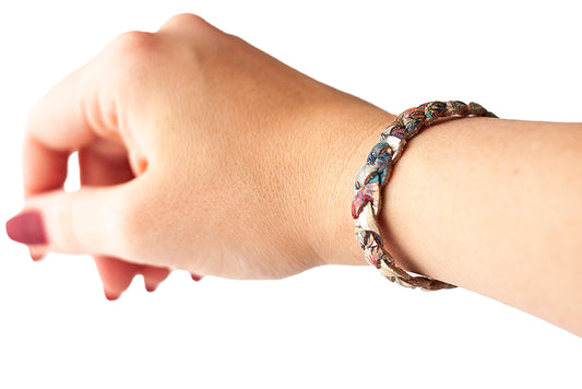 Braided Leather Bracelet / Garden Party