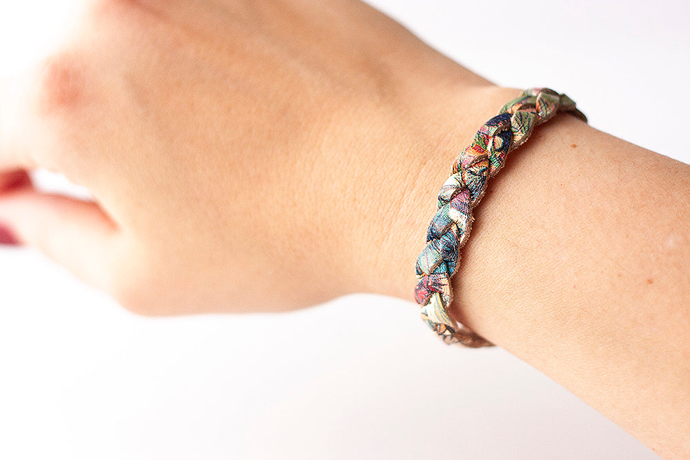 Braided Leather Bracelet / Garden Party