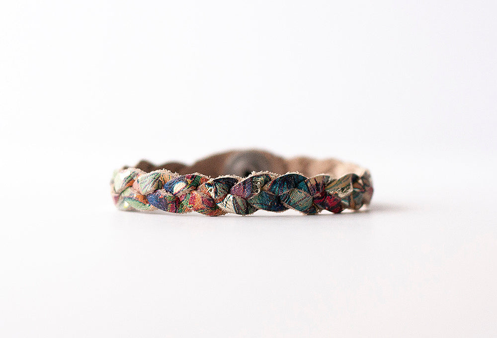 Braided Leather Bracelet / Garden Party