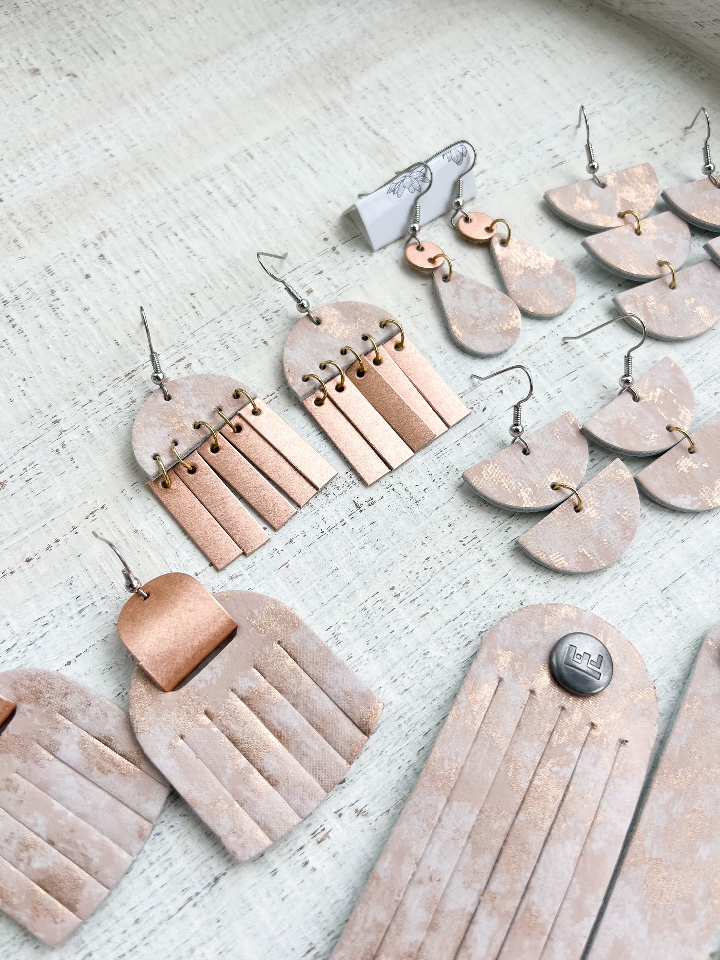 Leather Earrings / Demi Luna / Summer Opal