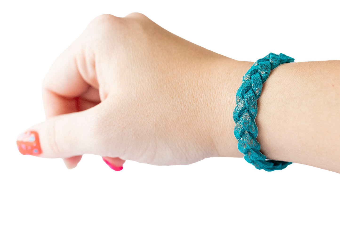 Braided Leather Bracelet / Caribbean Sparkle