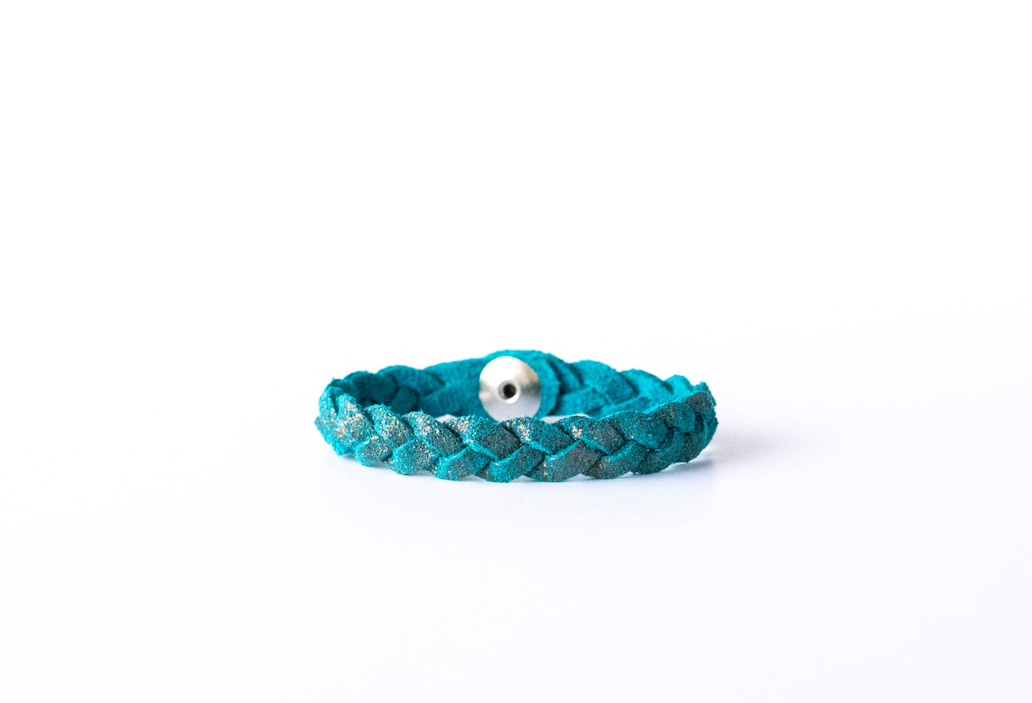 Braided Leather Bracelet / Caribbean Sparkle