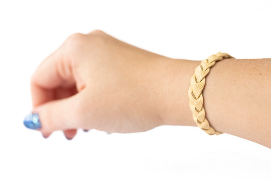 Braided Leather Bracelet / Daffodil