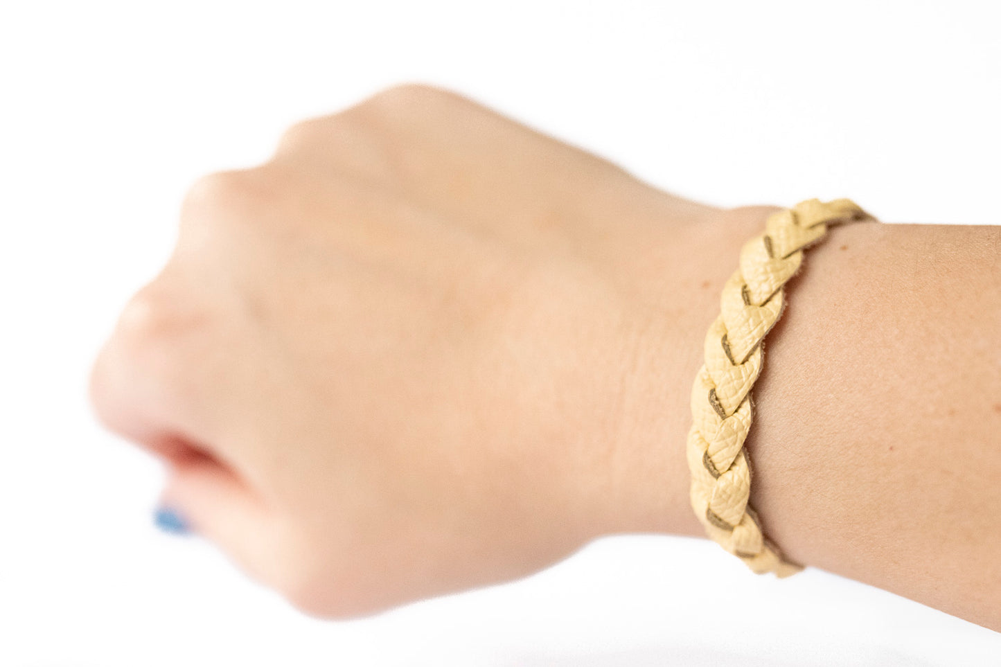 Braided Leather Bracelet / Daffodil
