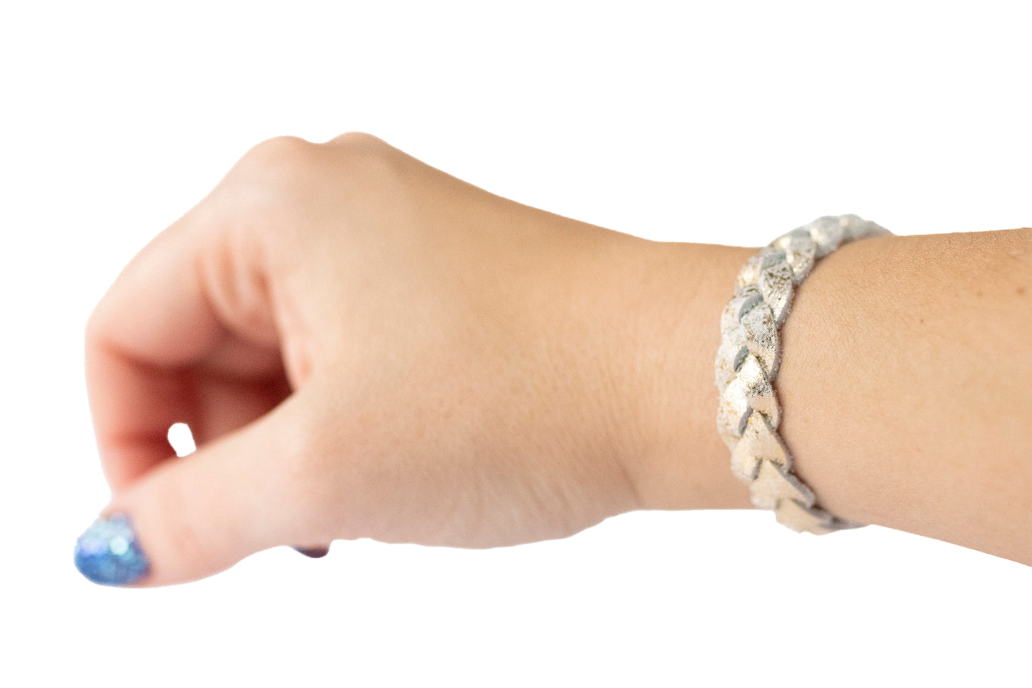 Braided Leather Bracelet / Hint of Gold