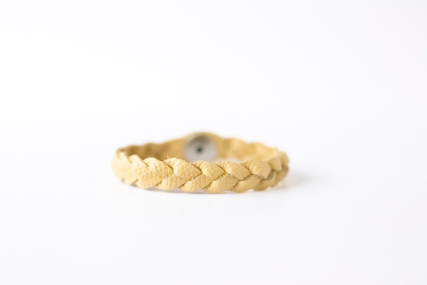 Braided Leather Bracelet / Daffodil
