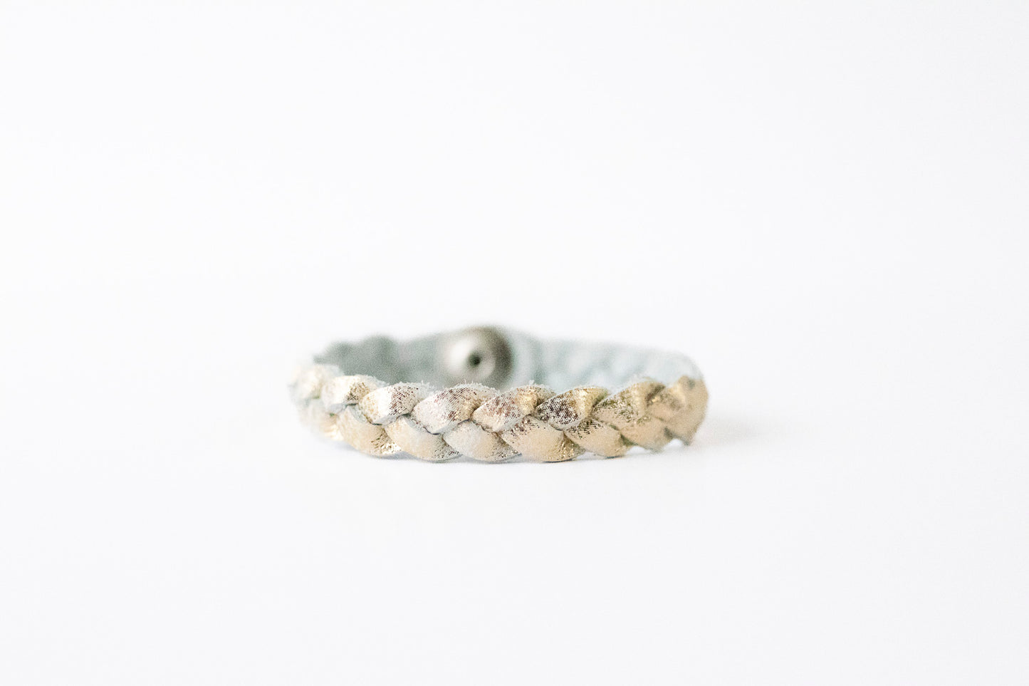 Braided Leather Bracelet / Hint of Gold