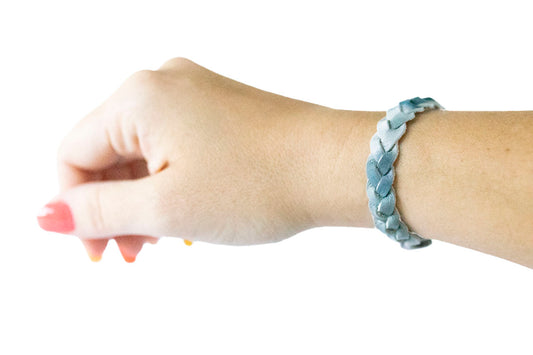 Braided Leather Bracelet / Cloudy Tie Dye