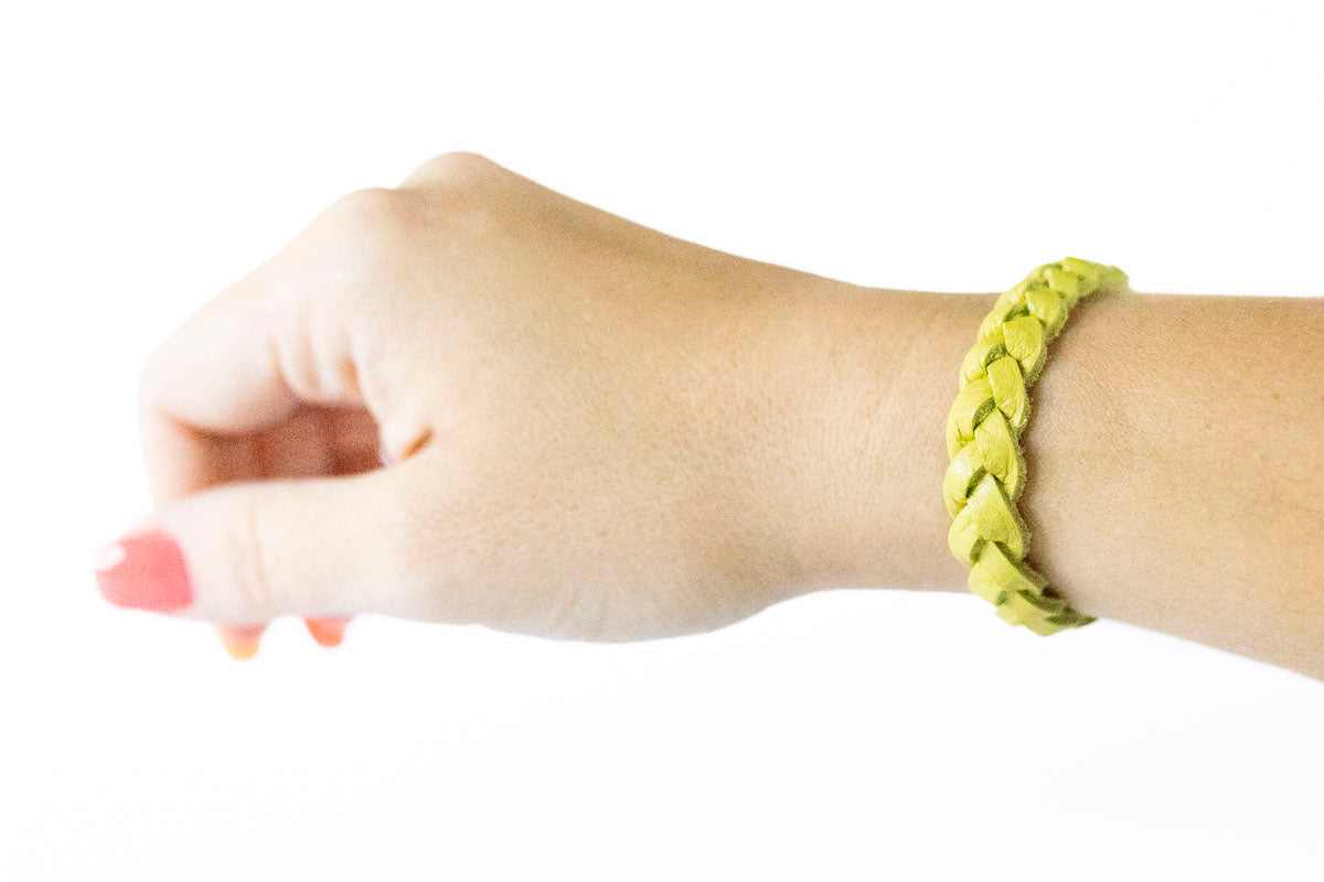 Braided Leather Bracelet / Fresh Citrus