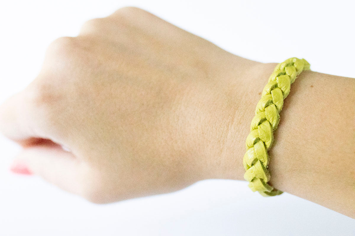 Braided Leather Bracelet / Fresh Citrus
