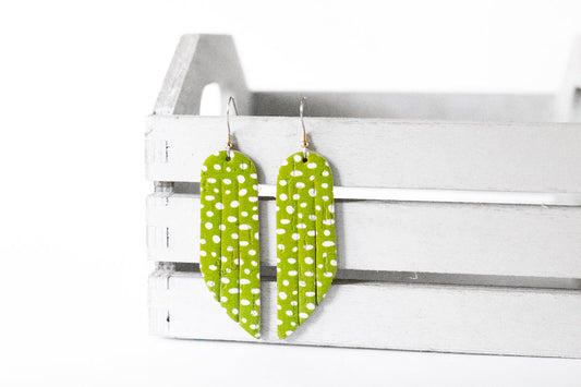 Leather Earrings / Fringe / La Palma Cork
