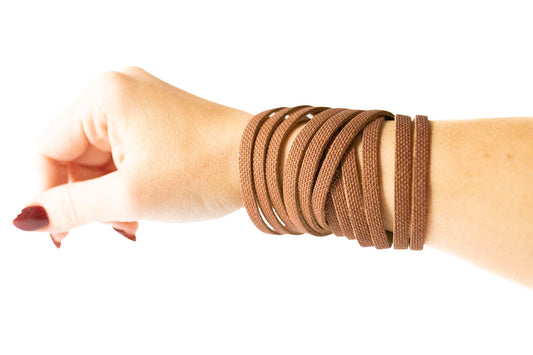 Leather Bracelet / Original Sliced Wrap Cuff / Burlap