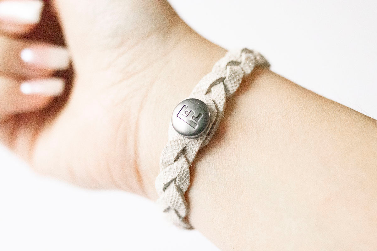 Braided Leather Bracelet / Snowy Owl