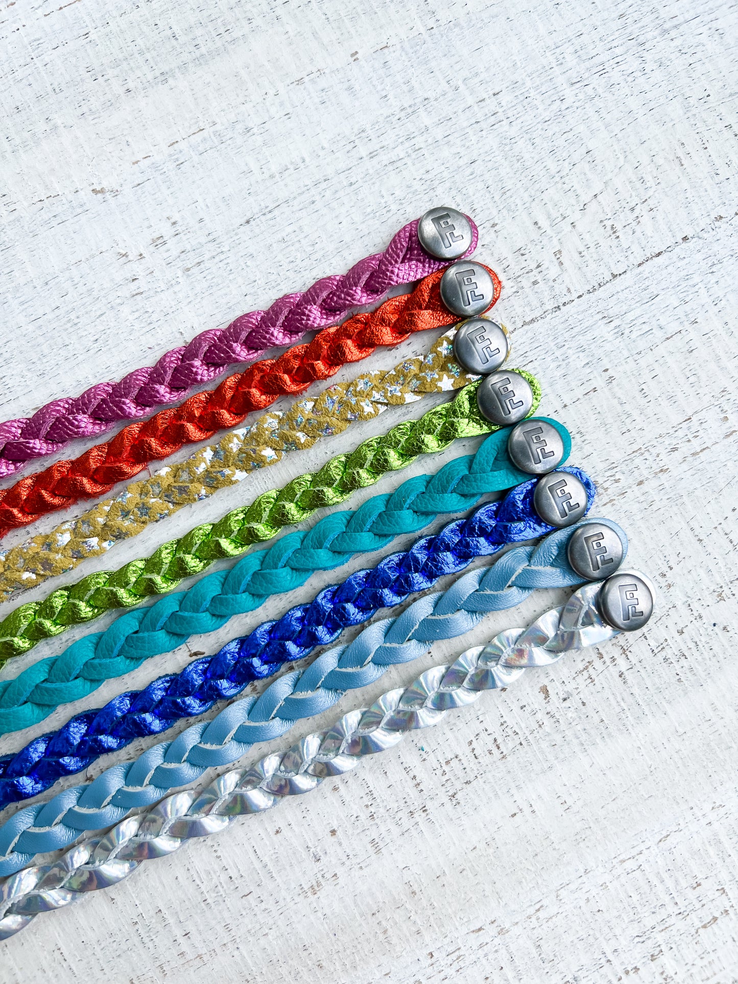 Braided Leather Bracelet / Soft Royal