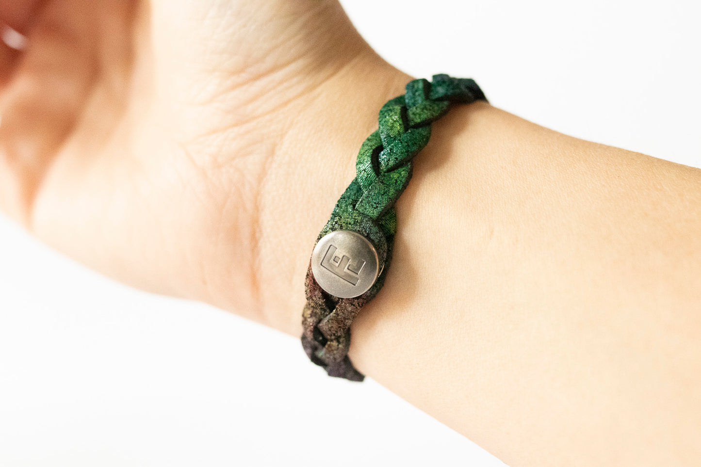 Braided Leather Bracelet / Nebula Cloud