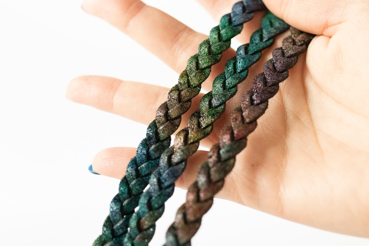 Braided Leather Bracelet / Nebula Cloud