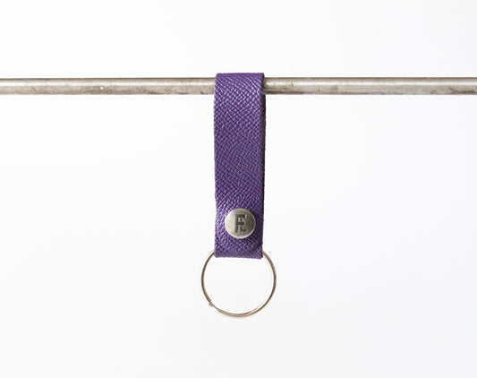 Leather Keychain / Snap Loop / Aubergine