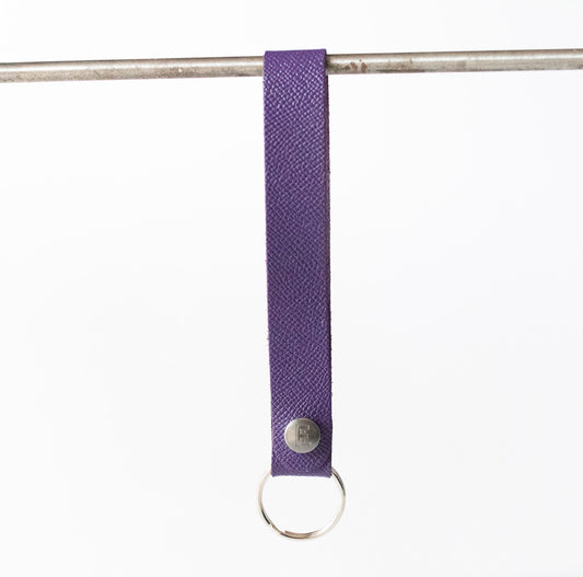 Leather Wristlet Keychain / Snap Loop / Aubergine