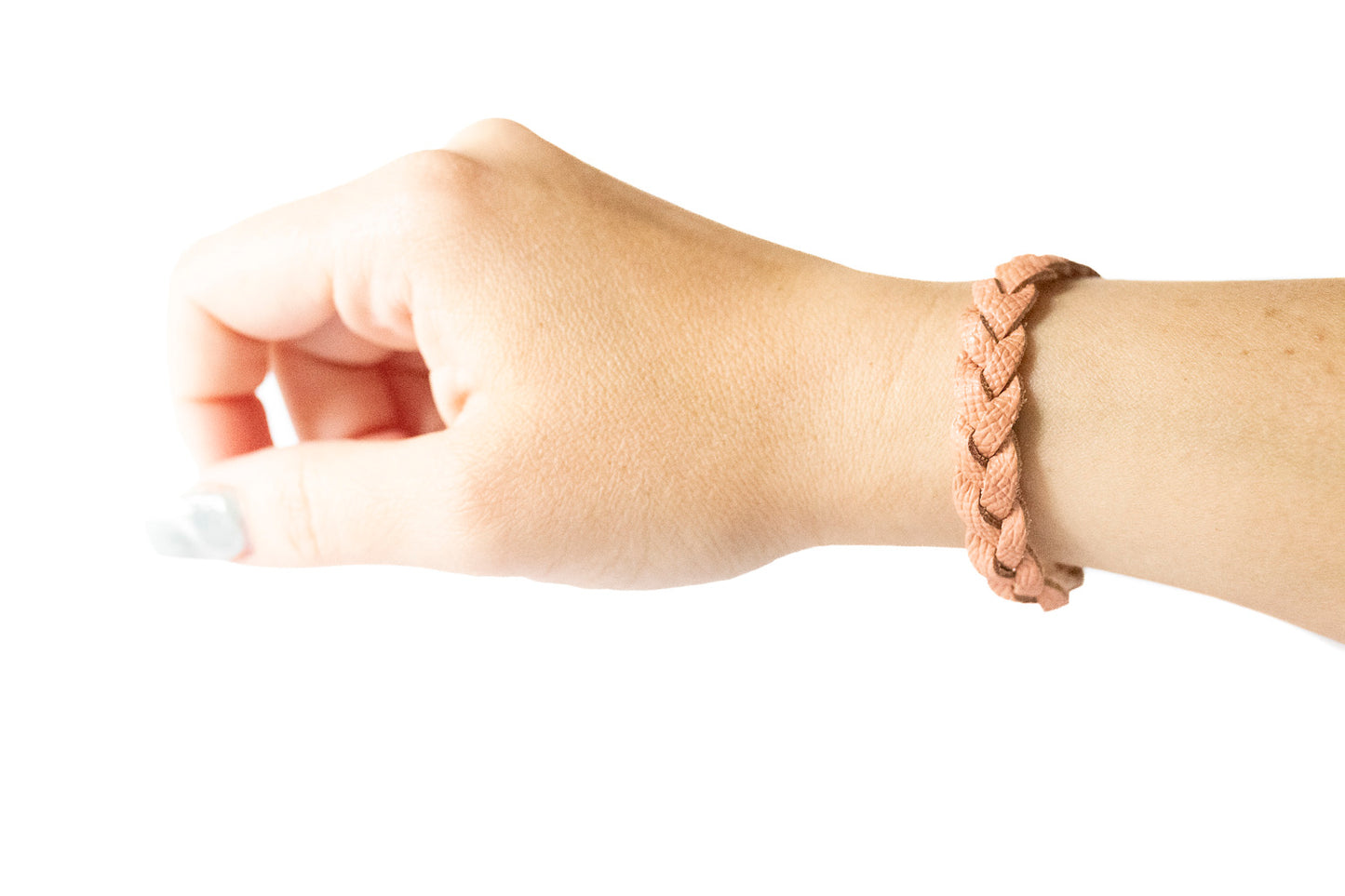 Braided Leather Bracelet / Coral Sands