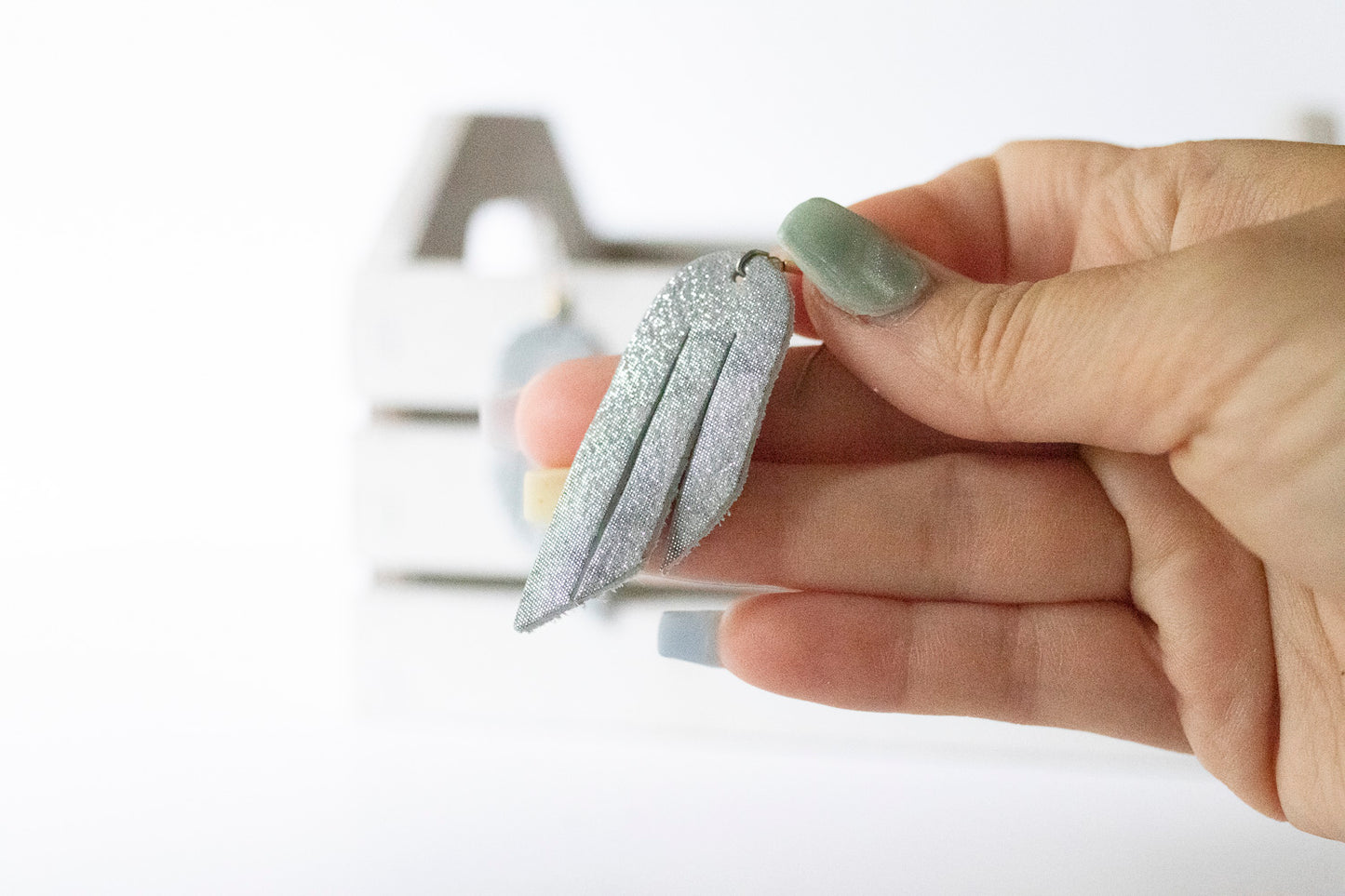 Leather Earrings / Mini Fringe / Luna Sparkle