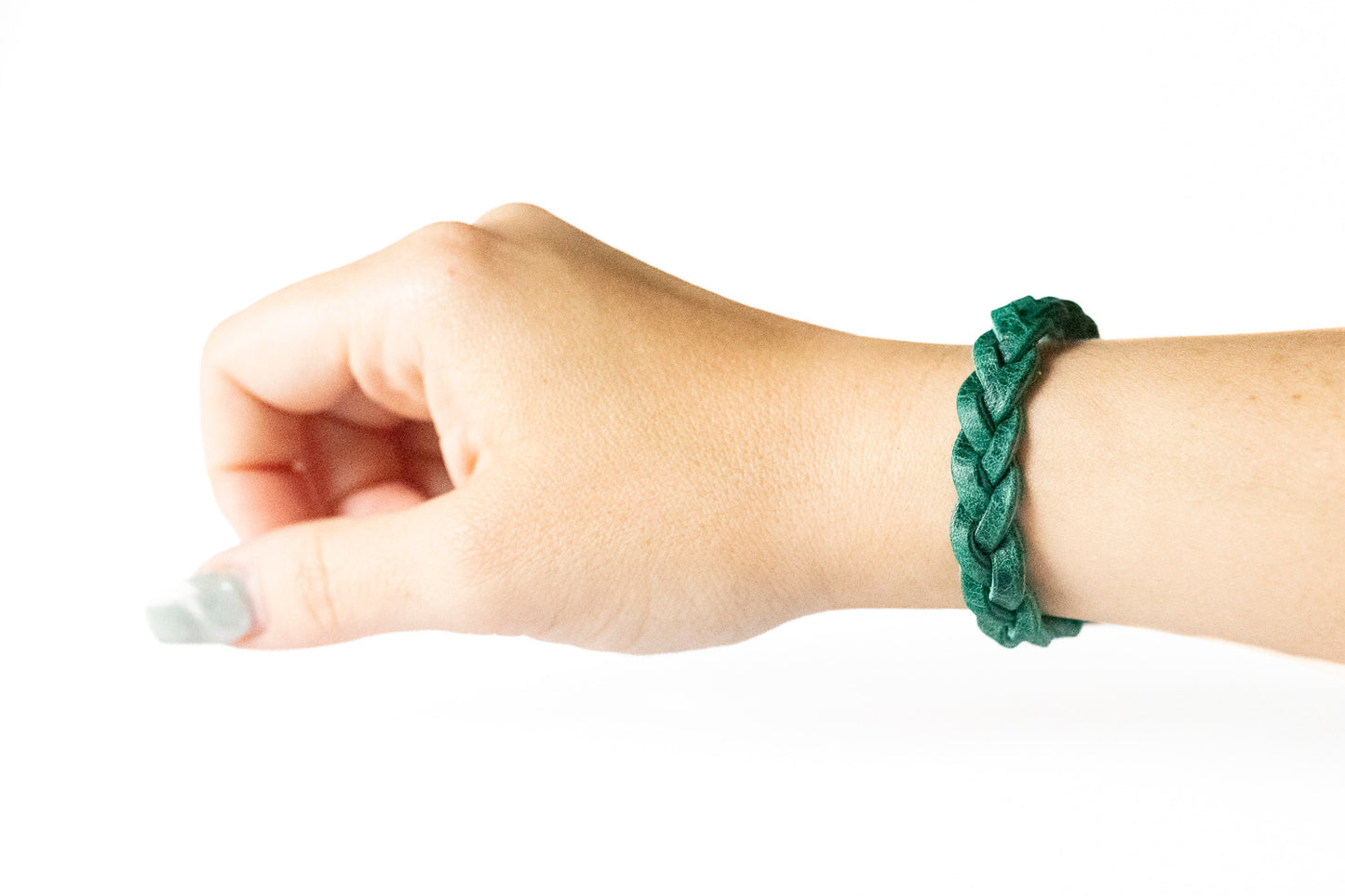 Braided Leather Bracelet / Ocean Teal